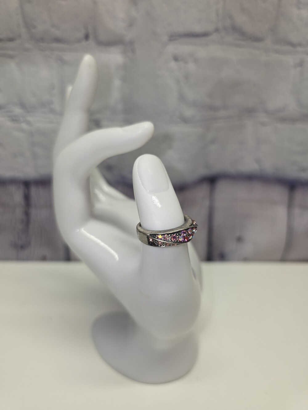 Pink Crystal Accent Silver Ring Jewelry